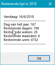 Aantal dagen tot jaareinde - resultaat Aantal dagen tot jaareinde - resultaat