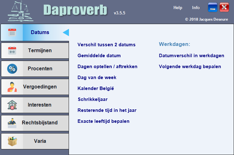 Datums - overzicht Datums - overzicht