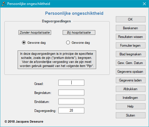 Persoonlijke ongeschiktheid - Gegevens invoeren Persoonlijke ongeschiktheid - Gegevens invoeren