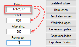 Schuld en afbetaling op zelfde datum. Schuld en afbetaling op zelfde datum.